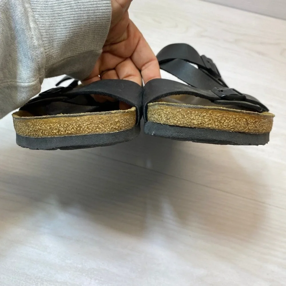Birkenstock Womens 42 Salina Slide Sandals Black Birko-Flor Cork Footbed Comfort